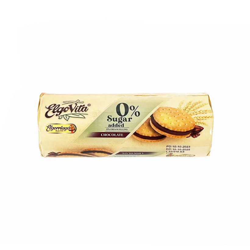 Elgovita Chocolate Sandwich Biscuits 0% Sugar Added