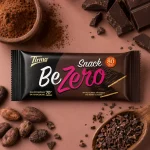 Broken Snack Be Zero Dark Chocolate Covered Biscuit On Table With Small Chocolate Pieces And Ground